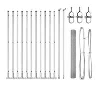 GHVBNMF Kit de clôture en treillis avec 11 poteaux de clôture, 2500 x 100 | Kit complet de clôture robuste en acier revêtu par pulvérisation pour jardin, terrasse et délimitation extérieure.