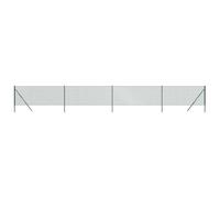 GHVBNMF Kit de clôture en treillis avec poteaux Vert 0,8 x 10 m | Kit complet en acier galvanisé pour terrain et jardin, avec poteaux et fil de liaison pour un montage facile.
