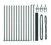 GHVBNMF Kit de clôture en treillis vert 2500 x 160 cm avec 11 poteaux de | Ensemble complet robuste en acier revêtu par pulvérisation pour jardin et bordure de terrain. Offre une protection pour les
