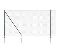 GHVBNMF Kit de clôture grillagé vert 10 x 1,5 m avec 5 poteaux | Kit complet de clôture de jardin pour terrasse et terrain : acier revêtu par pulvérisation avec protection en PVC pour une