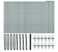 GHVBNMF Lot de 105 poteaux de clôture avec clôture, gris, 150 cm de haut | Kit de clôture robuste en acier et PVC pour jardin, cour ou terrasse. Le design coupe-vent assure la sécurité en plein air.