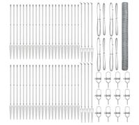 GHVBNMF Lot de 105 poteaux de clôture de jardin argentés - 10 x 1,5 m | Kit de clôture robuste en acier pour le jardin et la terrasse. Offre une protection visuelle claire et une délimitation en