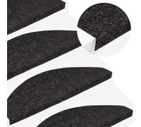GHVBNMF Lot de 15 tapis d'escalier autocollants Noir 56 x 17 x 3 cm | Marchepieds antidérapants en feutre aiguilleté pour une marche sûre dans l'escalier. Insonorisant et doux pour les escaliers