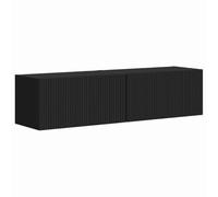 GHVBNMF Lot de 2 armoires murales pour TV - Noir - 60 x 31 x 29,5 cm - En | Planche suspendue flottante Duo pour salon et chambre d'adolescent, peu encombrant, avec porte rabattable et compartiments