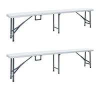 GHVBNMF Lot de 2 bancs pliants - 180 cm - Banc de jardin pliable - Banc de | Bancs en polyéthylène haute densité résistants aux intempéries pour jardin, terrasse et camping. Compact et pliable en