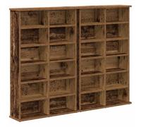 GHVBNMF Lot de 2 étagères à CD aspect chêne 60 x 17 x 92 cm | Armoire multimédia fine pour chambre à coucher et salon avec 10 compartiments pour disques et livres
