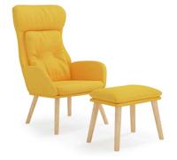 GHVBNMF Lot de 2 fauteuils de relaxation avec tabouret, jaune moutarde | Fauteuil TV ergonomique avec repose-pieds séparé jaune moutarde, idéal pour le salon, la chambre à coucher et le coin lecture