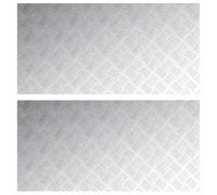 GHVBNMF Lot de 2 marches d'escalier en aluminium - Tôle ondulée - Argenté | Lot de 2 marchepieds antidérapants en aluminium robuste pour marches de jardin, escaliers et espaces extérieurs.