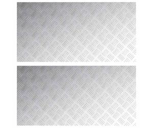 GHVBNMF Lot de 2 marches d'escalier en aluminium - Tôle ondulée - Argenté | Lot de 2 marchepieds antidérapants en aluminium robuste pour marches de jardin, escaliers et espaces extérieurs.