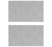GHVBNMF Lot de 2 marches d'escalier en tôle ondulée en aluminium argenté 50 | Tapis d'escalier antidérapant en aluminium pour un maintien sûr dans l'escalier, sur la terrasse ou l'escalier extérieur.