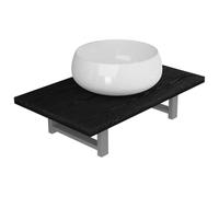 GHVBNMF Lot de 2 meubles de salle de bain avec étagère murale avec lavabo | Console murale peu encombrante pour toilettes d'invités et salle de bain avec surface brillante facile d'entretien et bac à