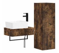 GHVBNMF Lot de 2 meubles de salle de bain avec lavabo et armoire suspendue | Lot de 2 suspensions murales pour salle de bain d'invités et salle de bain, butées de porte flexibles