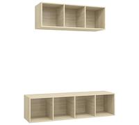 GHVBNMF Lot de 2 meubles TV suspendus pour montage mural en chêne Sonoma | Lot de 2 armoires basses murales offrant un espace de rangement flexible pour le salon et la chambre à coucher avec un aspect