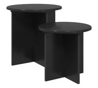 GHVBNMF Lot de 2 tables d'appoint en chêne noir | Table basse Duo peu encombrante à l'aspect bois élégant pour des étagères flexibles dans le salon ou la chambre à coucher.