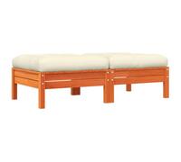 GHVBNMF Lot de 2 tabourets de jardin avec coussins en bois massif de pin | Pouf cube polyvalent pour terrasse et balcon avec coussin d'appoint doux pour un confort flexible lors de la détente.
