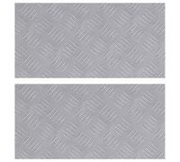 GHVBNMF Lot de 2 tapis d'escalier en tôle ondulée, aluminium, argenté, 50 x | Marchepied antidérapant en aluminium pour escalier, jardin et entrée. Robuste et facile à nettoyer.