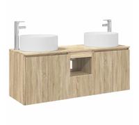 GHVBNMF Lot de 3 armoires de salle de bain en chêne Sonoma - Montage mural | Solution de rangement compacte pour la salle de bain d'invités avec disposition flexible, avec forets pour un montage