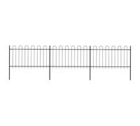 GHVBNMF Lot de 3 clôtures de jardin en acier noir 510 x 150 cm | Kit complet de clôture décorative en métal avec poteaux pour jardin, jardin avant et entrée de terrain, extensible.