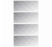 GHVBNMF Lot de 4 marches d'escalier en tôle ondulée en aluminium argenté 70 | Tapis d'escalier antidérapant en métal pour escalier, terrasse et jardin. Extrêmement durable et facile d'entretien.
