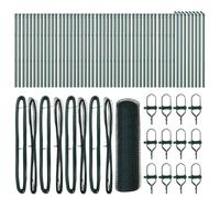 GHVBNMF Lot de 52 poteaux de clôture vert pour jardin, terrasse, 53 pièces | Assortiment de clôtures pratiques en acier et PVC pour cour et jardin avant, offrant stabilité et aspect moderne.