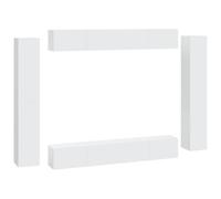 GHVBNMF Lot de 8 meubles TV muraux Lowboard suspendu Blanc | Les armoires suspendues modernes en bois pour le salon et la chambre créent de l'ordre et une ambiance élégante.