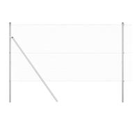 GHVBNMF Lot de poteaux de clôture en acier argenté - 10 m - Avec 14 poteaux | Panneaux de clôture stables pour le jardin et la terrasse : le kit en acier revêtu par pulvérisation protège de manière