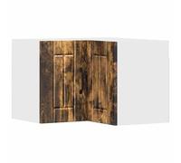 GHVBNMF Lucca Armoire d'angle murale aspect chêne fumé 57 x 57 x 40 cm | Armoire suspendue peu encombrante en bois avec 2 portes et 2 compartiments pour une utilisation optimale de chaque coin de
