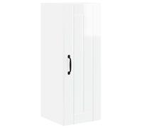 GHVBNMF Lucca Armoire murale de cuisine Blanc brillant 30 x 31 x 80 cm | Armoire suspendue élégante avec 3 étagères et porte pour la cuisine, assure de l'ordre et de l'élégance moderne dans la salle