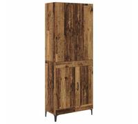 GHVBNMF Meuble haut 2 pièces aspect bois vieilli 69,5 x 34 x 180 cm | Armoire à vaisselle polyvalente pour salle à manger et salon avec 4 portes à charnière, beaucoup d'espace de rangement et