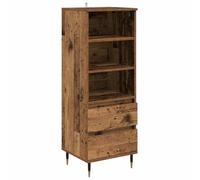 GHVBNMF Meuble haut avec tiroir - 40 x 36 x 110 cm - Bois vieilli | Buffet fin au look vintage pour le salon et le couloir : robuste avec un design en métal et un espace de rangement flexible.