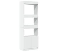 GHVBNMF Meuble haut blanc 63 x 33 x 180 cm en bois | Meuble haut élégant en blanc pour chambre à coucher, salon et bureau avec compartiments et portes polyvalents.