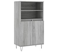 GHVBNMF Meuble haut gris Sonoma 60 x 36 x 110 cm en bois | Commode industrielle avec 6 compartiments et pieds en métal pour salon et couloir. Protège les objets de la poussière.