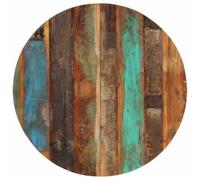 GHVBNMF Plateau de table rond de 80 cm en bois massif vieilli | Plateau en bois rustique de rechange pour table basse, table mange-debout ou table de bar dans le salon