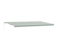 GHVBNMF Store électrique - 600 x 300 cm - Automatique - Bras articulé - Avec moteur et manivelle - Protection solaire - Pour terrasse, jardin, balcon - Vert/blanc