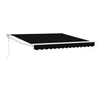 GHVBNMF Store rétractable 350 x 250 cm noir avec télécommande | Protection solaire moderne en polyester et aluminium pour terrasse, facile à ajuster en appuyant sur un bouton.