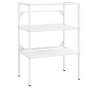 GHVBNMF Support de lavabo en métal blanc 59 x 38 x 83 cm | Base solide en fer enduit pour salle de bain, crée beaucoup d'espace pour les paniers sous l'évier.