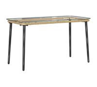 GHVBNMF Table basse d'extérieur en polyrotin naturel 80 x 40 x 45 cm | Table d'appoint compacte aspect rotin avec structure en acier robuste pour terrasse, balcon et arrière-cour. Entretien facile