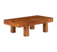GHVBNMF Table basse en bois d'acacia massif couleur miel 100 x 50 x 30 cm | Table basse stable en bois dur noble pour votre salon, surfaces polies, grain vintage unique.