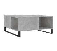 GHVBNMF Table basse en bois gris béton 80 x 80 x 36,5 cm | Table d'appoint moderne aspect béton pour le salon avec structure en métal solide et grande surface de rangement.