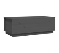 GHVBNMF Table basse grise 100 x 50 x 35 cm en pin massif avec plateau de | Table de salon réglable en bois véritable avec espace de rangement intégré pour ranger des objets rangés dans la salle de