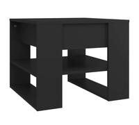 GHVBNMF Table basse noire 55,5 x 55 x 45 cm en bois avec étagère | Table d'appoint compacte noire pour le salon et la chambre à coucher avec plateau supplémentaire pour les magazines.