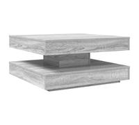 GHVBNMF Table basse pivotante à 360° Table de salon Gris Sonoma 70 x 70 cm | Table de canapé flexible avec étagère supplémentaire pour magazines et télécommandes dans le salon moderne.