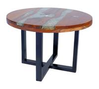 GHVBNMF Table basse ronde en bois massif en résine - Diamètre : 60 cm | Table unique faite à la main en bois de teck et résine. Le complément idéal pour votre salon ou votre chambre à coucher.