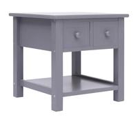 GHVBNMF Table d'appoint grise 40 x 40 x 40 cm Table de chevet avec 2 | Table de téléphone compacte pour salon et chambre à coucher avec étagère au sol supplémentaire pour la décoration et les