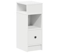 GHVBNMF Table de chevet blanche 25 x 31 x 66 cm avec tiroir et | Table d'appoint étroite pour chambre à coucher et salon, beaucoup d'espace de rangement grâce à 2 compartiments ouverts et