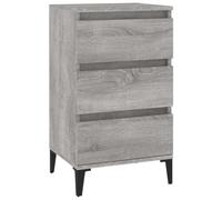 GHVBNMF Table de chevet gris Sonoma 40 x 35 x 70 cm Armoire à tiroirs | Commode industrielle pour chambre à coucher avec 3 tiroirs, pieds en métal solides et support mural.