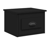 GHVBNMF Table de chevet murale noire 41,5 x 36 x 28 cm Table de chevet | Console peu encombrante pour chambre à coucher et salon avec tiroir intégré en bois robuste.