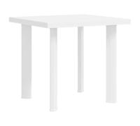 GHVBNMF Table de jardin en plastique blanc 80 x 75 x 72 cm avec trou pour | Table d'appoint résistante aux intempéries pour balcon, terrasse et camping avec support intégré pour parasol.