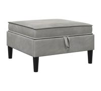GHVBNMF Tabouret de canapé avec espace de rangement, en velours, gris clair | Pouf cube compact pour le salon et le couloir, offre un compartiment intérieur pratique pour les télécommandes et les