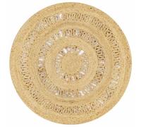 GHVBNMF Tapis en jute tressé à la main, rond, 90 cm, naturel | Le tapis naturel tressé à la main en jute robuste ajoute une touche élégante et fine au salon et à la chambre à coucher.